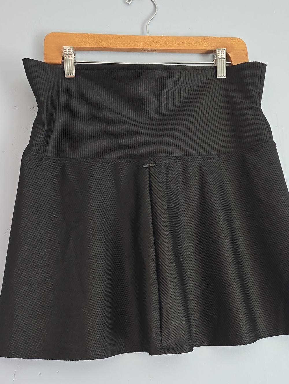 PINK Victoria’s Secret Black Ribbed Foldover Cover-Up Mini Skirt XL